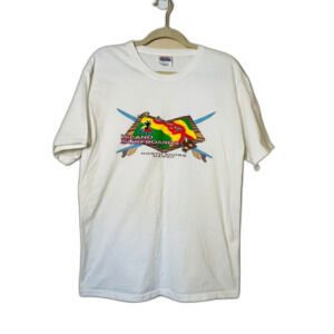 Island Surfboards North Shore Hawaii Surf Tee Men Medium White Surfer Logo